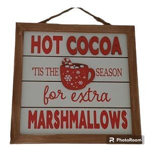 Winter Christmas  Hot Chocolate Wall Decor Sign